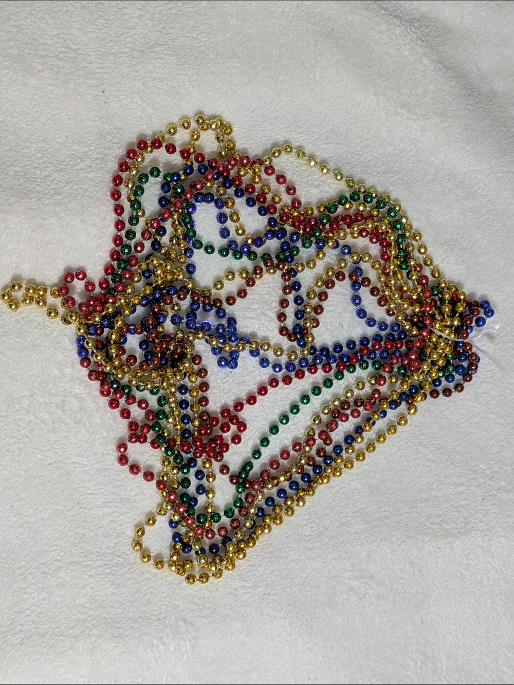 Lot of 10 Mardi Gras Metallic Bead Necklaces